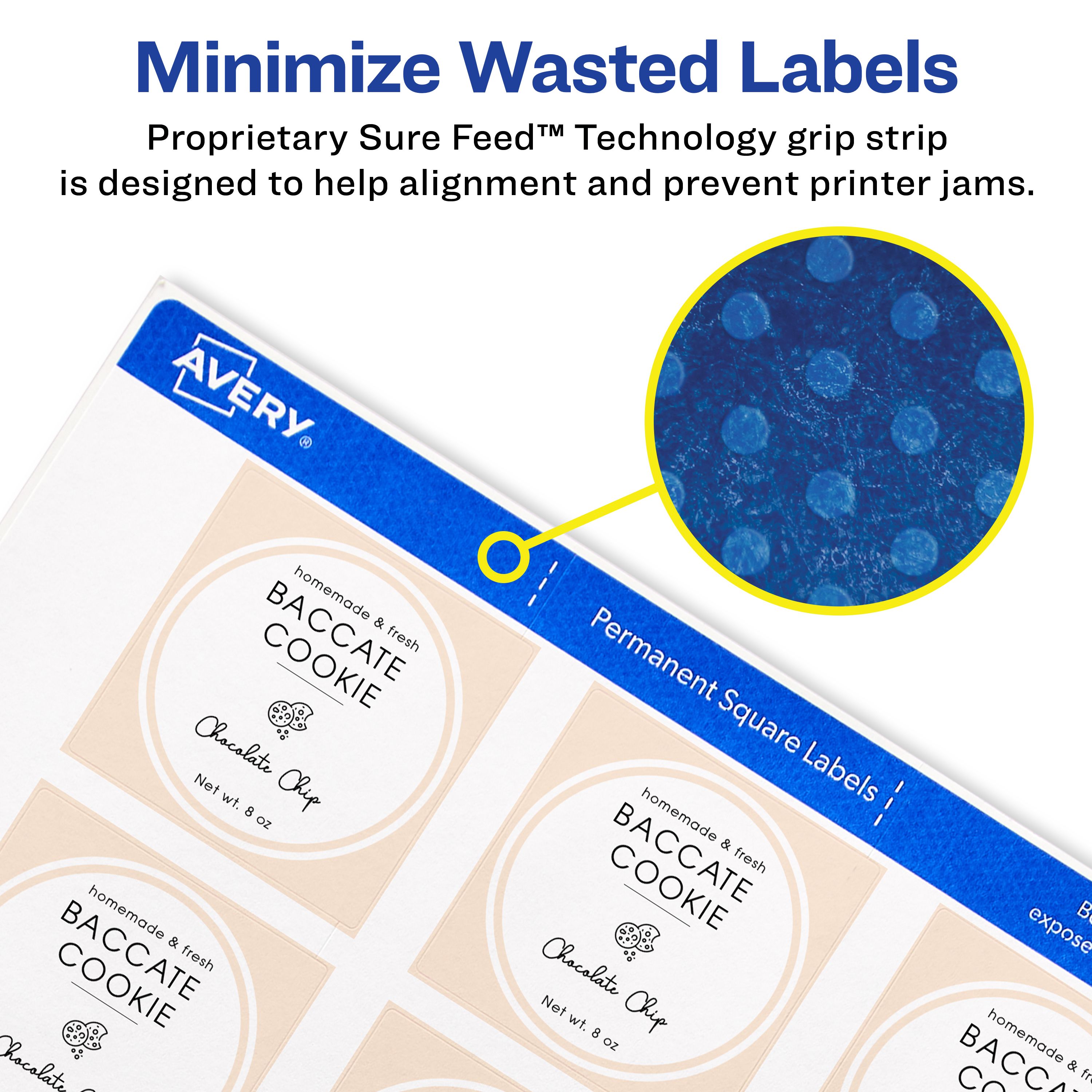 Square Labels, 2" x 2", Matte White 22806 Avery